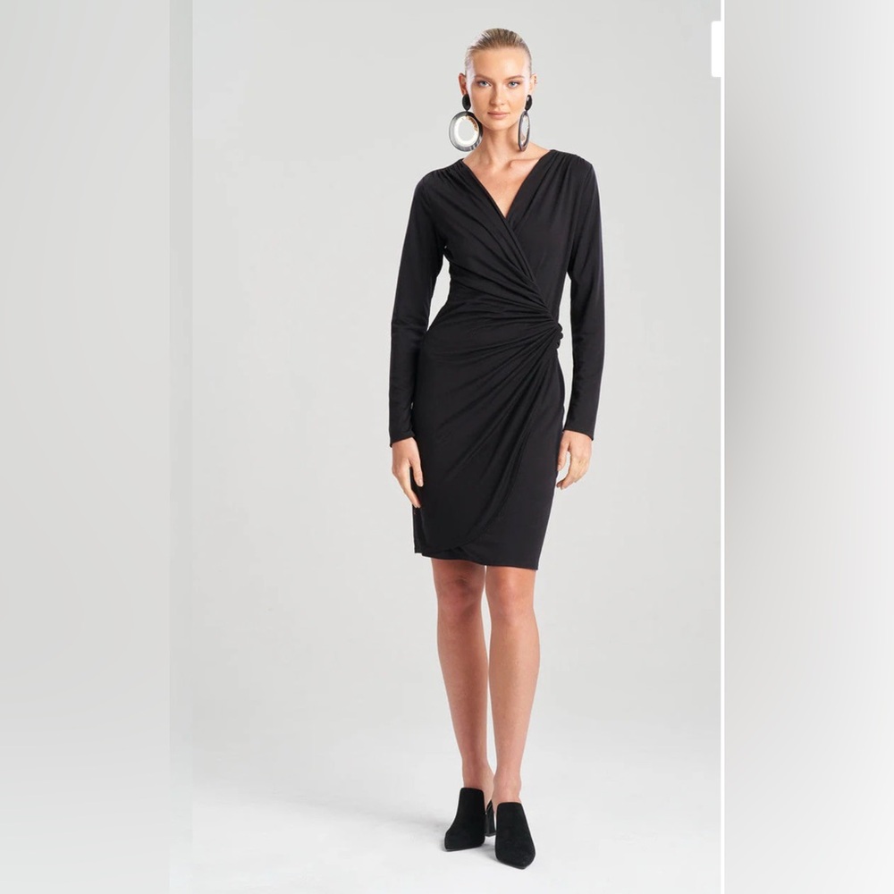 Natori Tencel™‎ Jersey Long Sleeve Drape Dress  size XL
